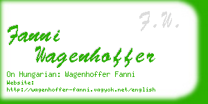 fanni wagenhoffer business card